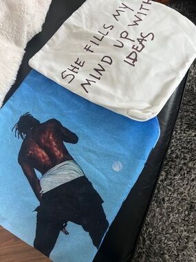 Travis Scott Blue Sky & White Graphic Pillow Covers